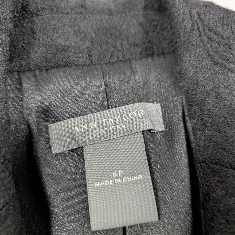 Ann Taylor Brocade Jacket Womens 6P black Wool Blend - Picture 4 of 10